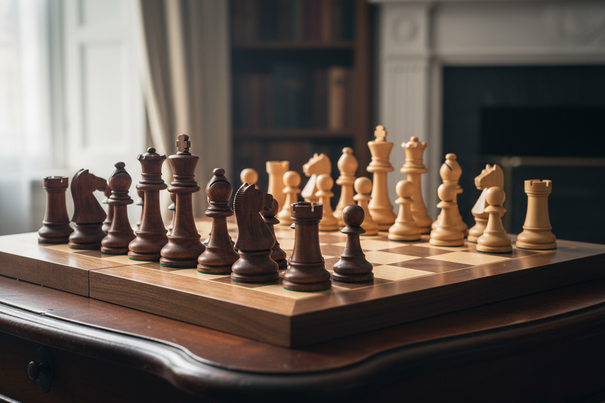 Chessboard with pieces 